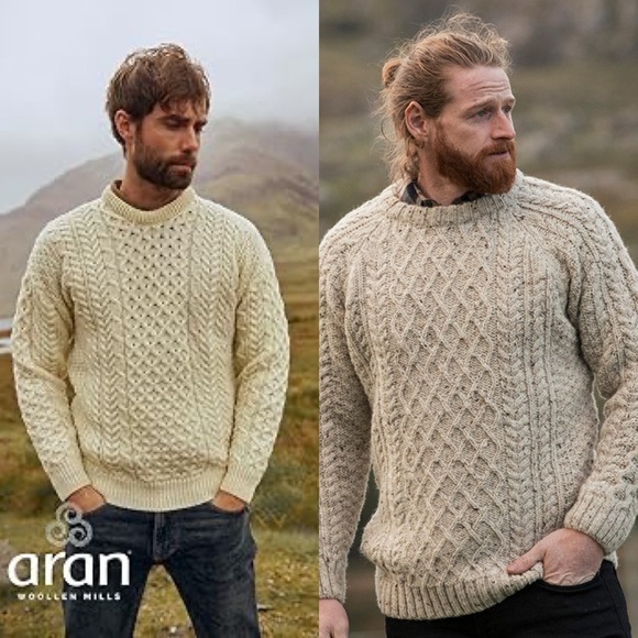 Aran Traditional Irish Wool Cable Knit Sweater - Picture 8 of 10